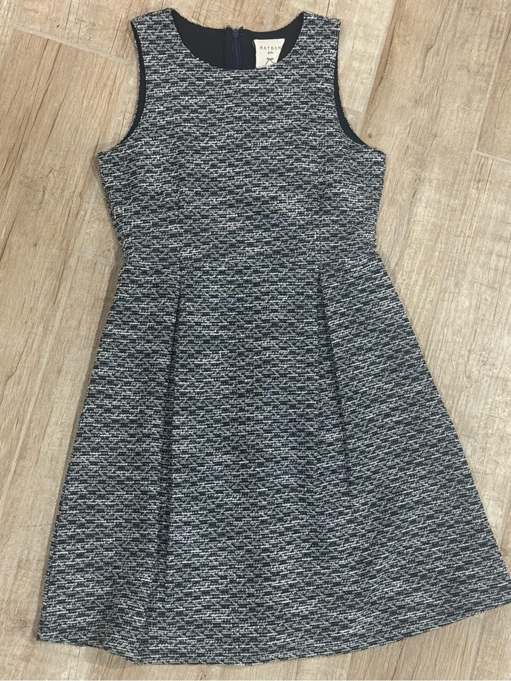 Hayden Girls Shimmery Tweed Fit & Flare Pleated Dress EUC